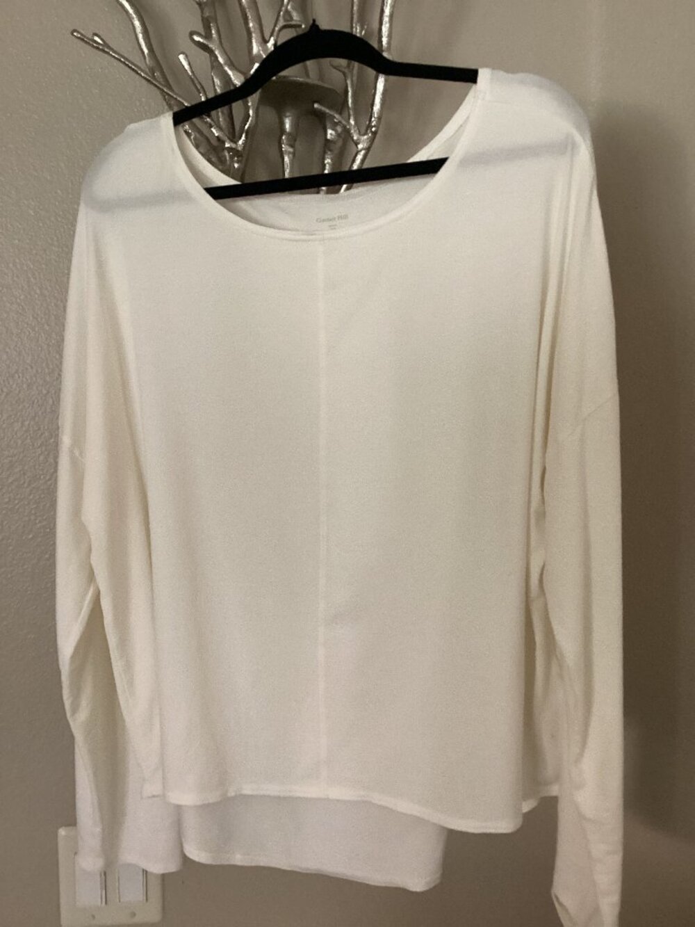 Garnet Hill oversized white blouse, top, size XL